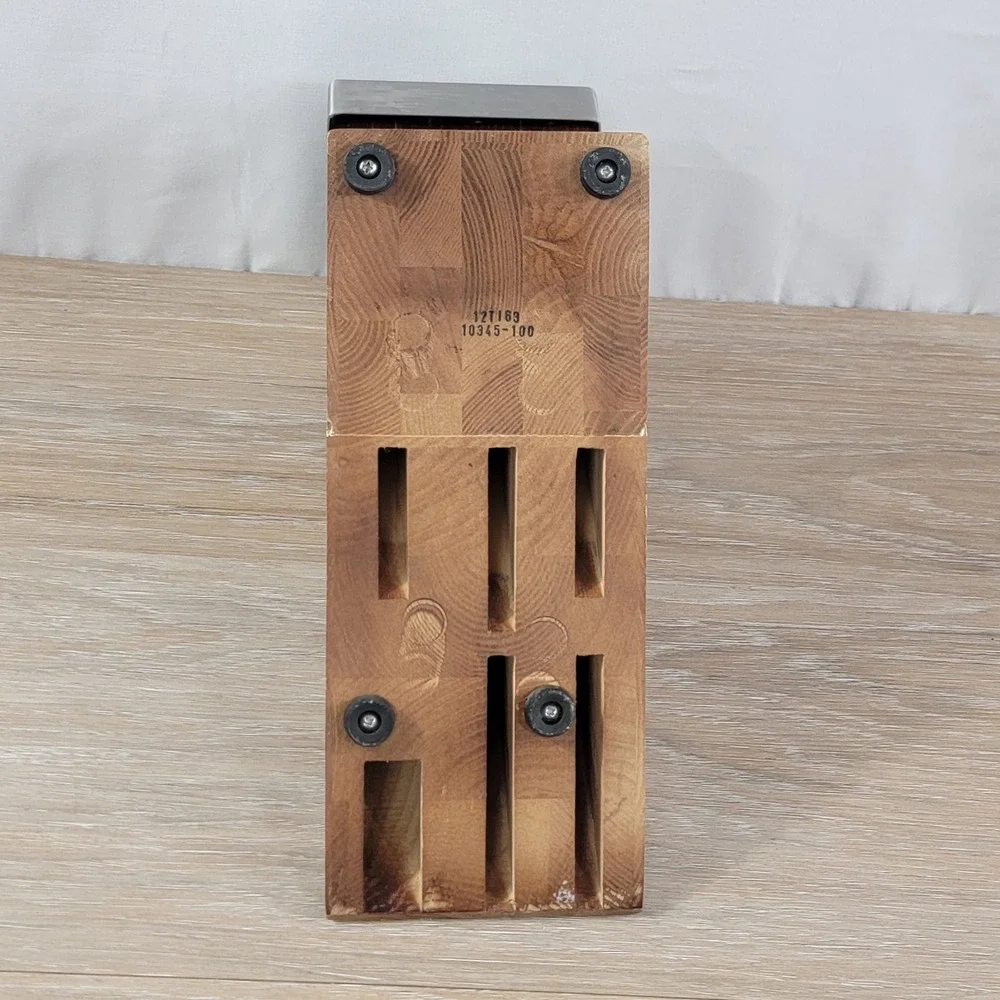 Zwilling J.A. Henckels Knife Block Holder Wooden Stainless Steel 6 Slot - Picture 7 of 7